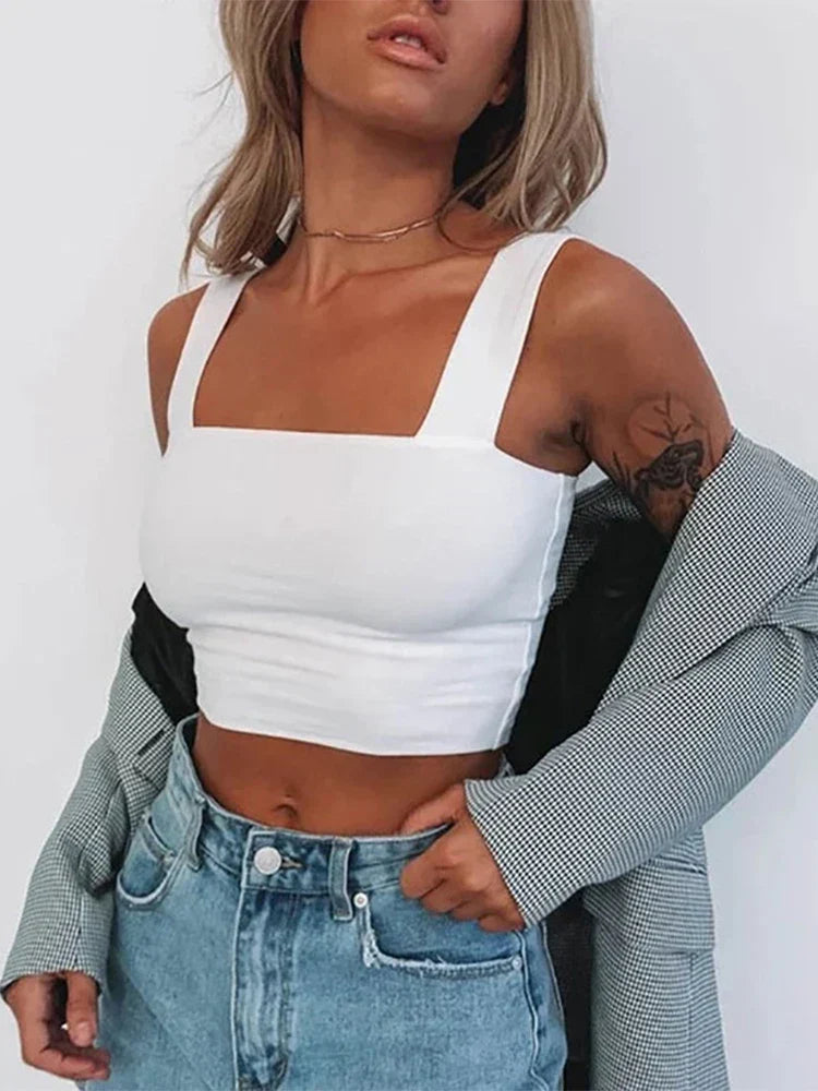 Backless Off-the-Shoulder Crop Top