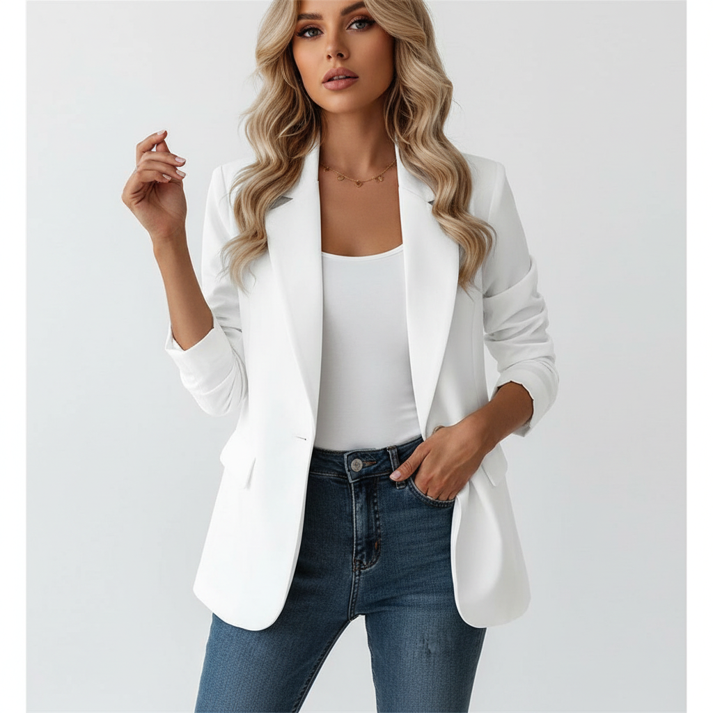 Notch Lapel Single Button Tailored Blazer