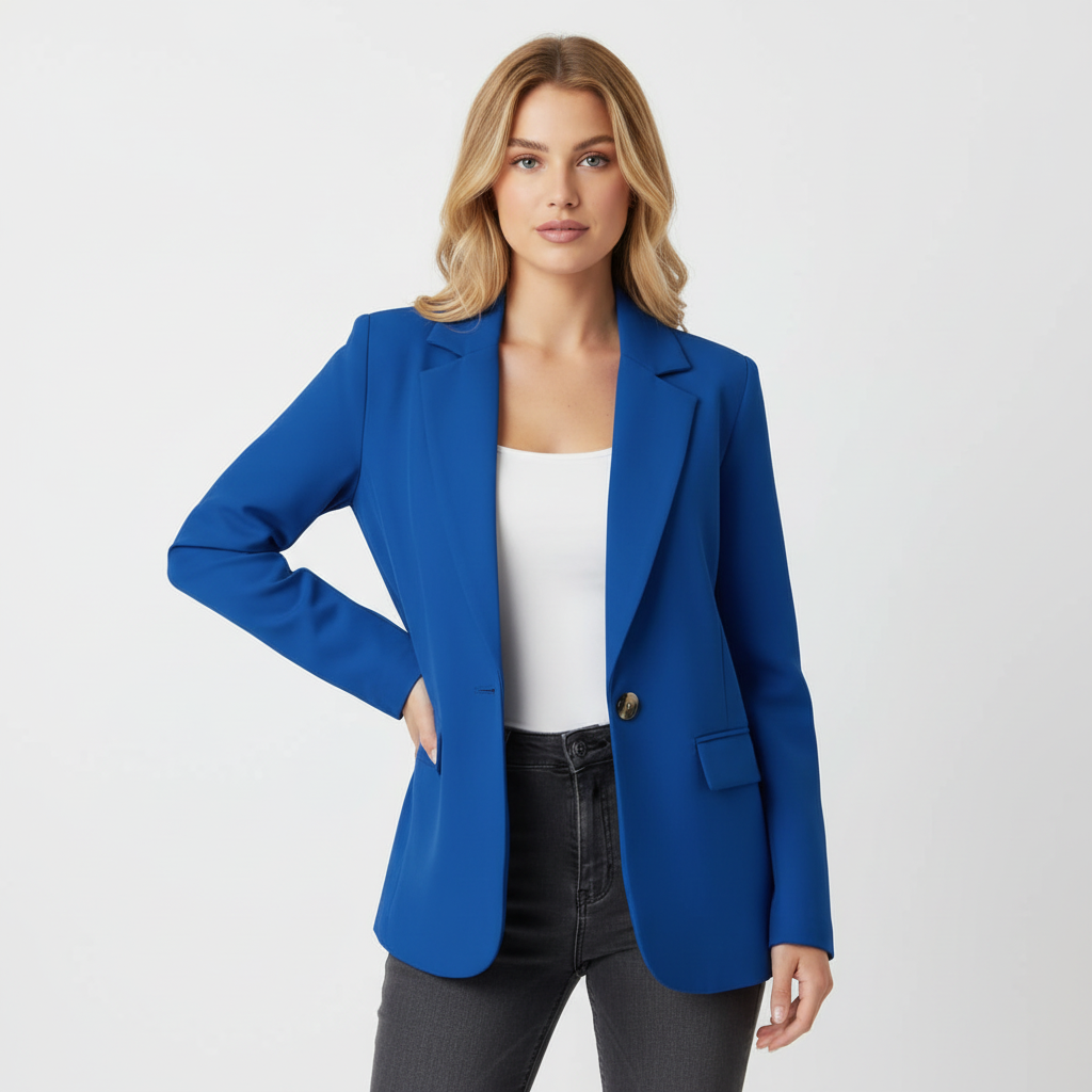 Notch Lapel Single Button Tailored Blazer 2