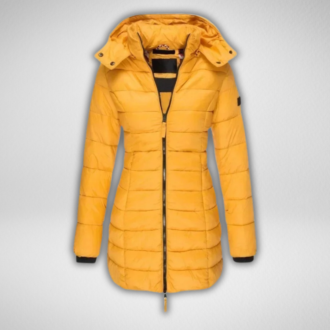 Hooded Zip Front Longline Puffer Coat 7