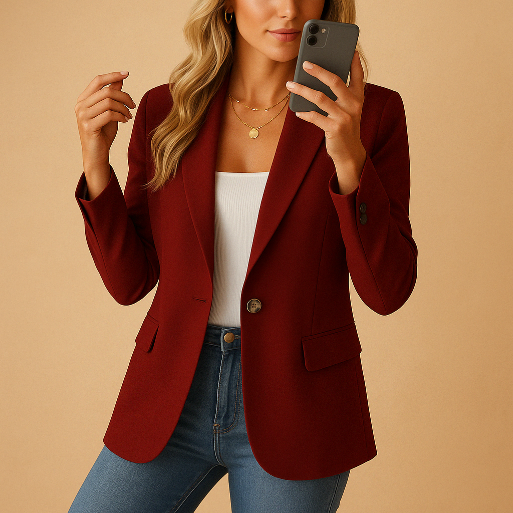 Single Button Notch Lapel Blazer 6