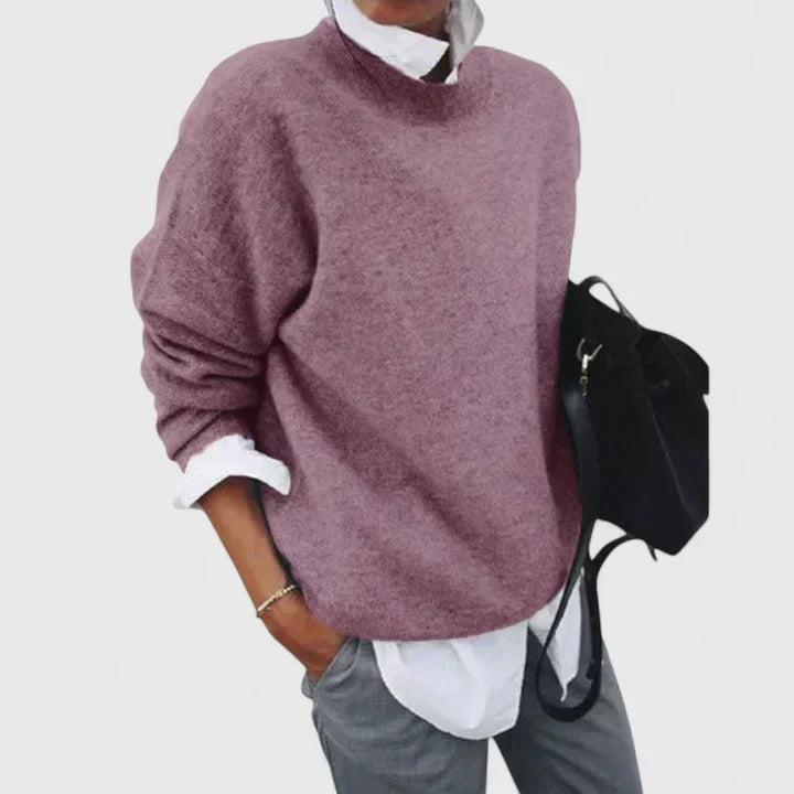 Crew Neck Long Sleeve Oversized Knit Sweater 2