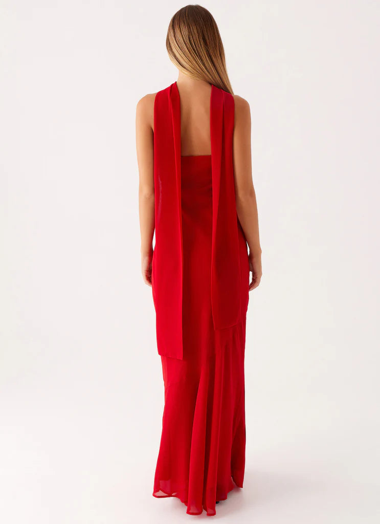Strapless Choker Neck Wrap Mermaid Trumpet Maxi Gown - View 4
