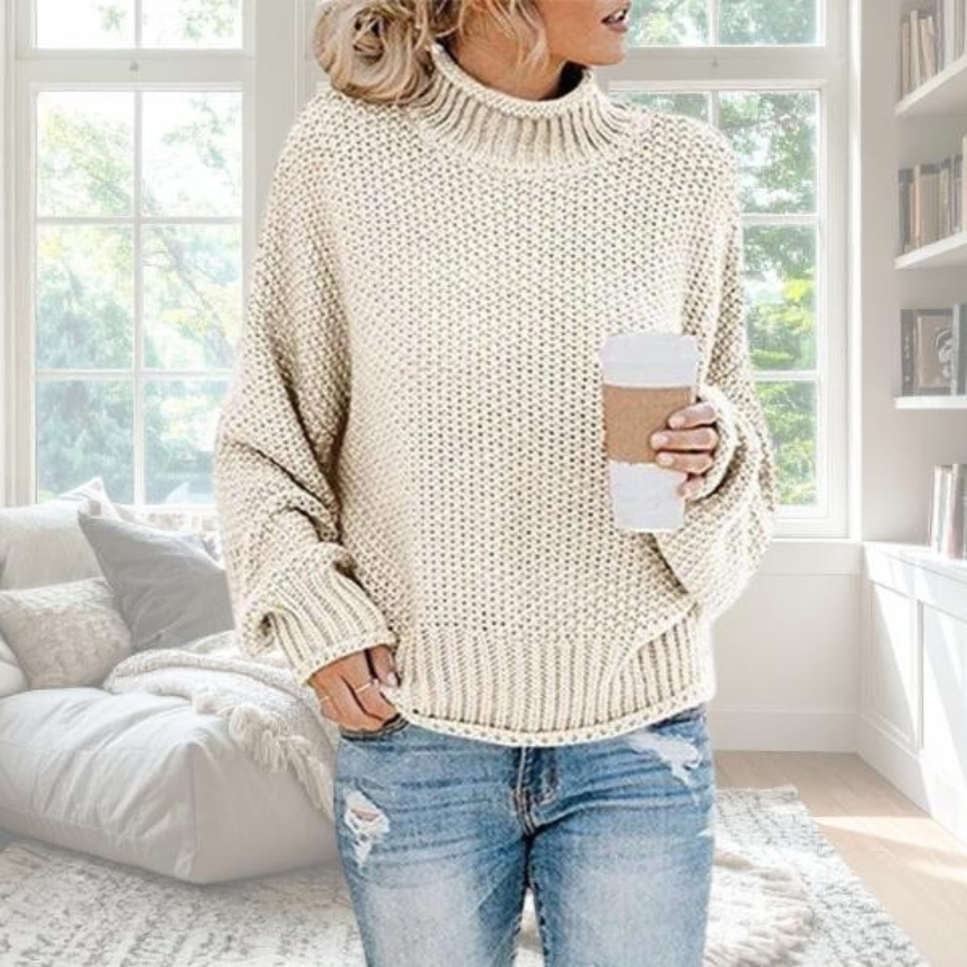 Turtleneck Chunky Cable Knit Sweater 4