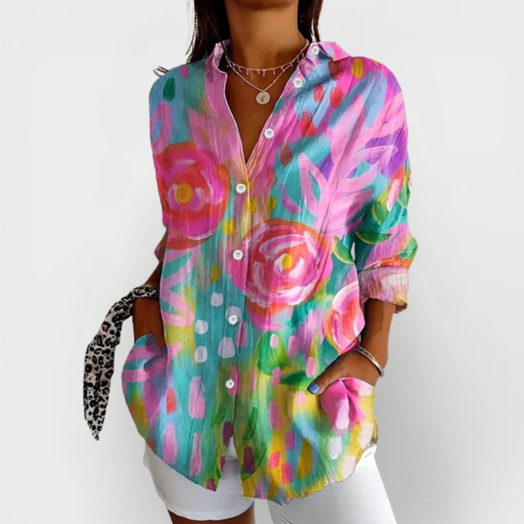 Floral Print Long Sleeve Button Up Shirt 2