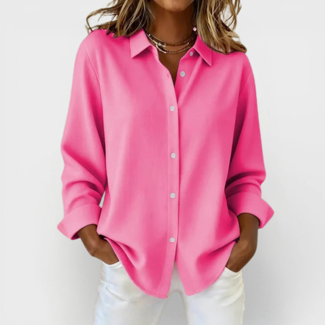 Roll Sleeve Button Front Collared Shirt 2