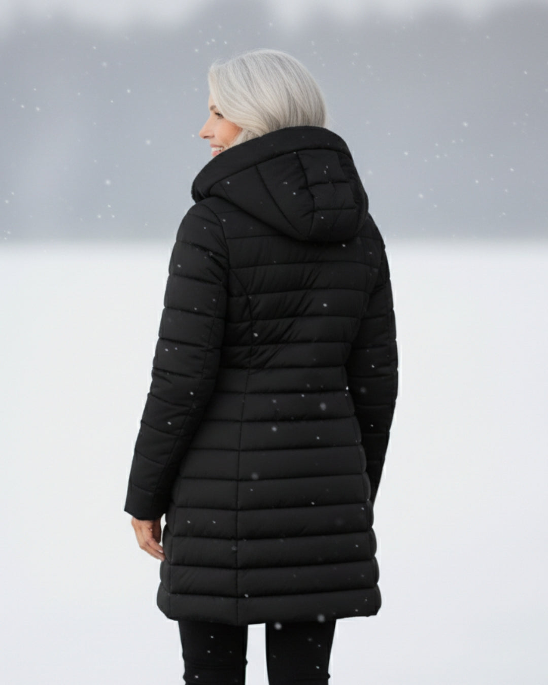 Hooded Faux Fur Lined Quilted Longline Puffer Coat 10