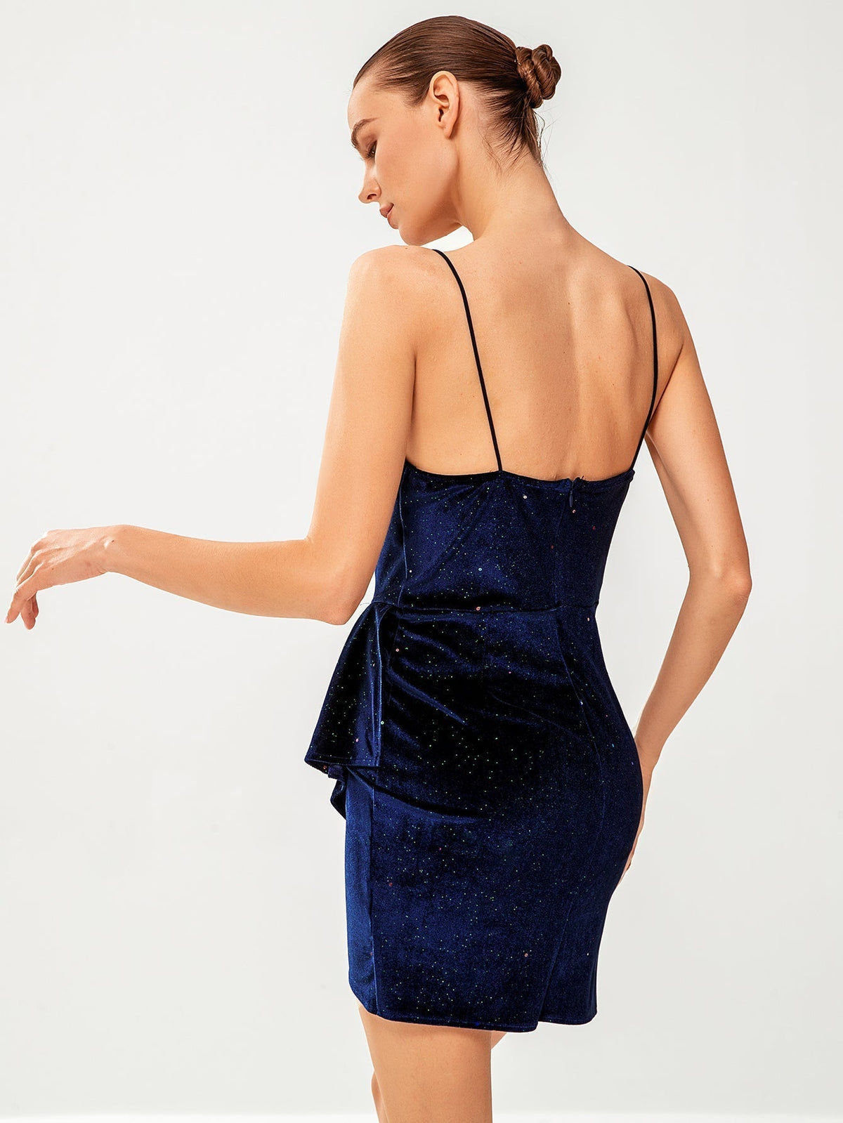 Velvet Wrap Cami Dress - View 10