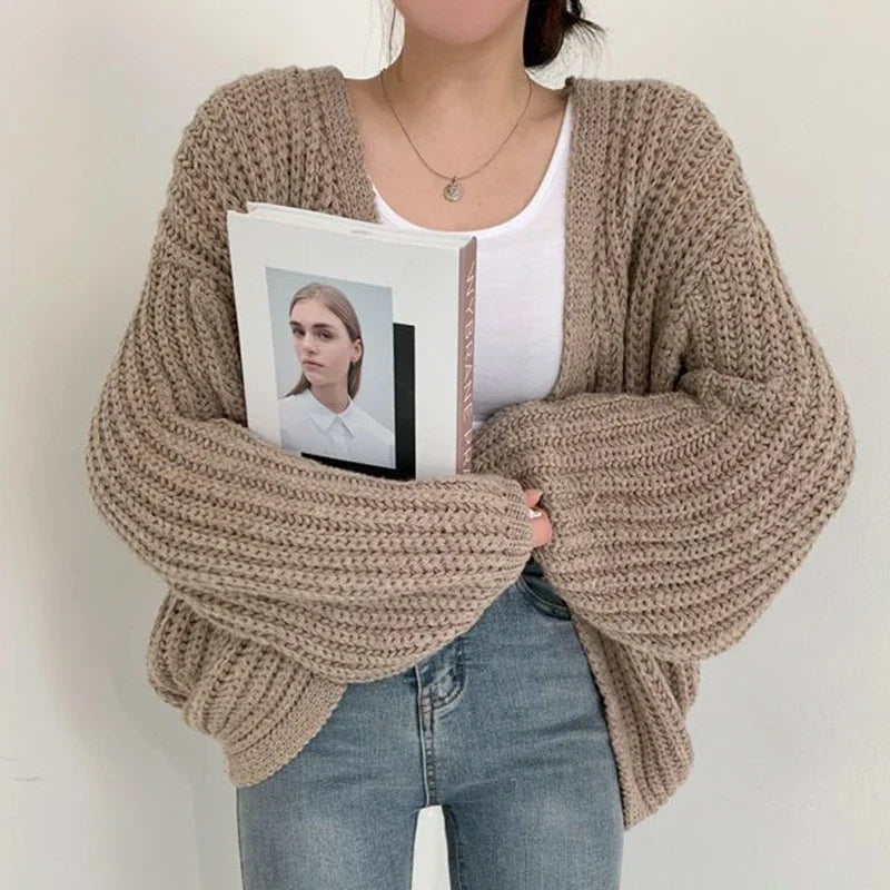 Open Front Chunky Ribbed Knit Oversized Cardigan 3