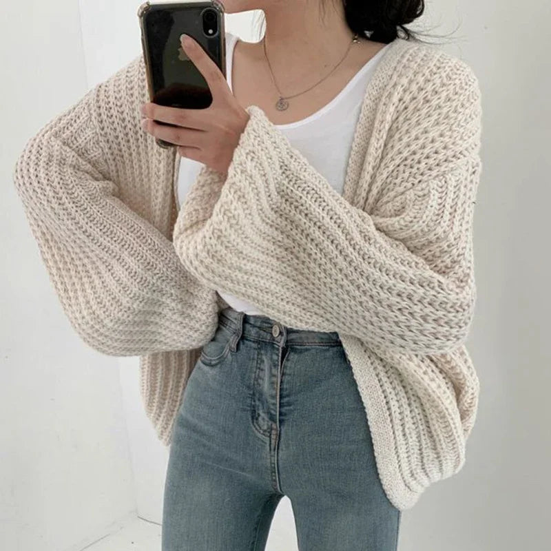 Open Front Chunky Ribbed Knit Oversized Cardigan 4