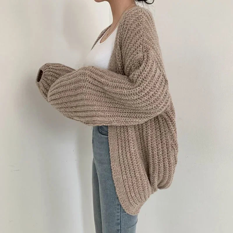 Open Front Chunky Ribbed Knit Oversized Cardigan 5