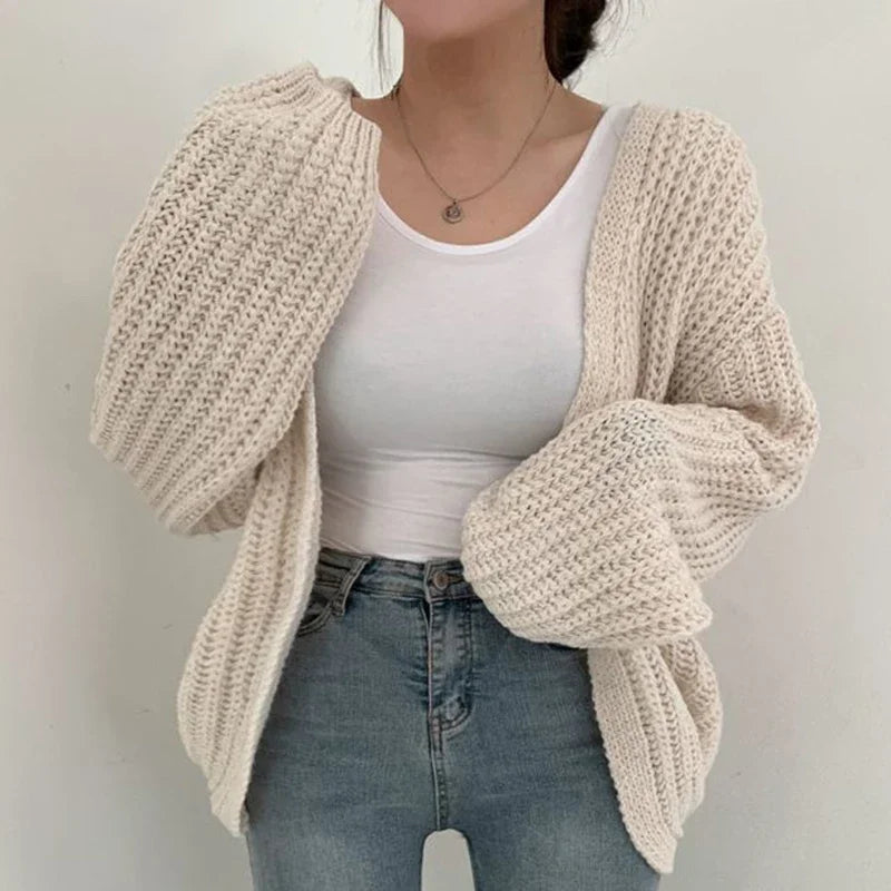 Open Front Chunky Ribbed Knit Oversized Cardigan 6
