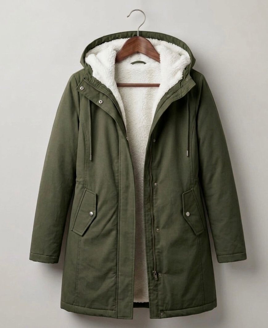 Hooded Sherpa Lined Longline Parka Coat 15