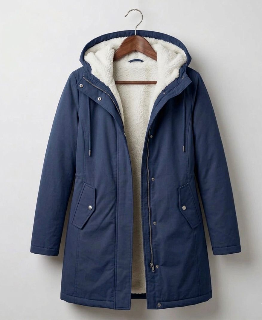 Hooded Sherpa Lined Longline Parka Coat 5