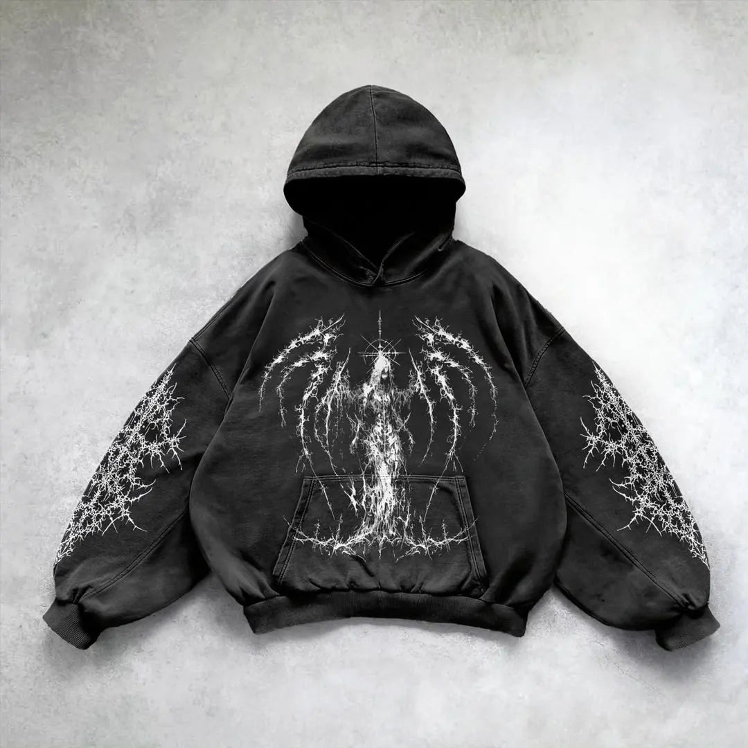 Vintage Print Hoodie