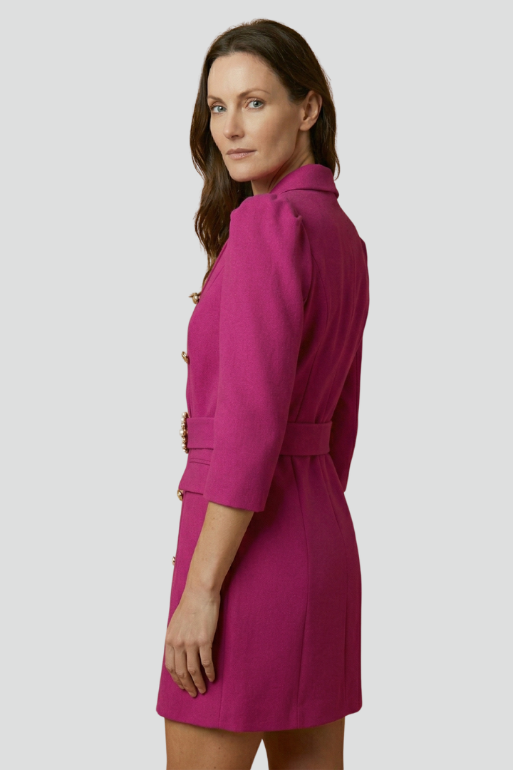 Notch Lapel Belted Double Breasted Blazer Mini Dress 5
