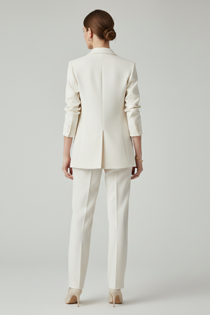 Notched Lapel Single Button Blazer and Trousers Two Piece Set 5