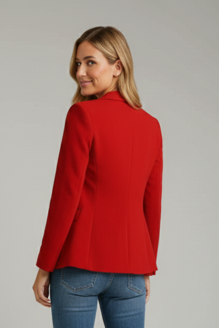 Notched Lapel Single Button Fitted Blazer 5