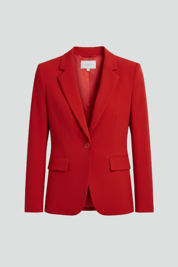 Notched Lapel Single Button Fitted Blazer