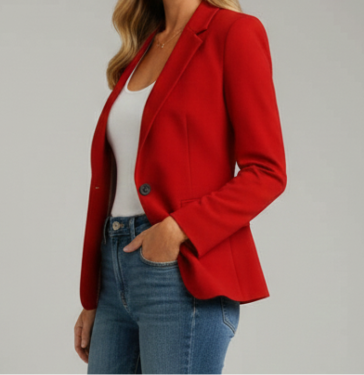 Notched Lapel Single Button Blazer 5