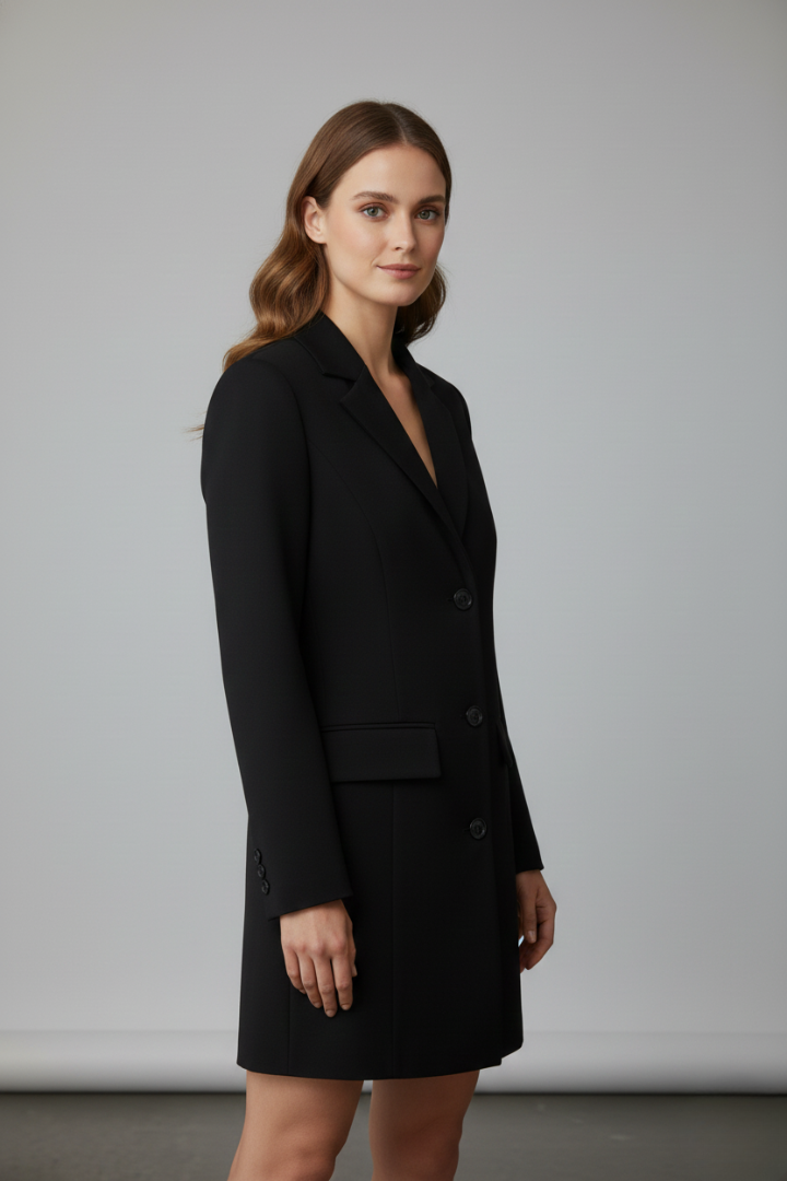 Notch Lapel Single Breasted Longline Blazer 3