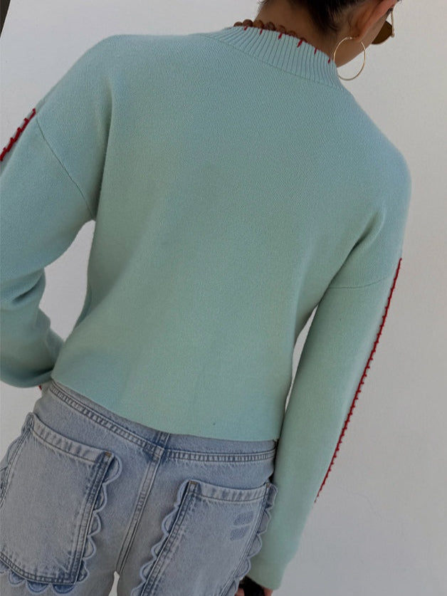 Octopus Embroidered Button Front Knit Cardigan 2