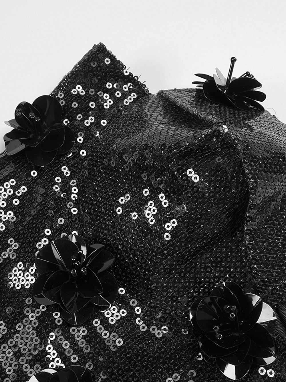 Sequin Strapless Sweetheart Corset 3D Floral Bodycon Maxi Gown - View 9