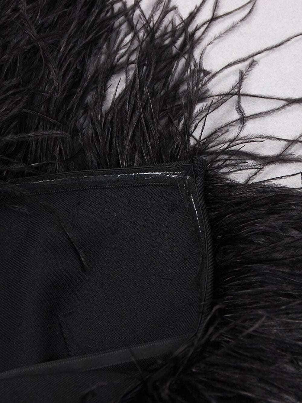 Off Shoulder Feather Trim Column Midi Dress - View 7