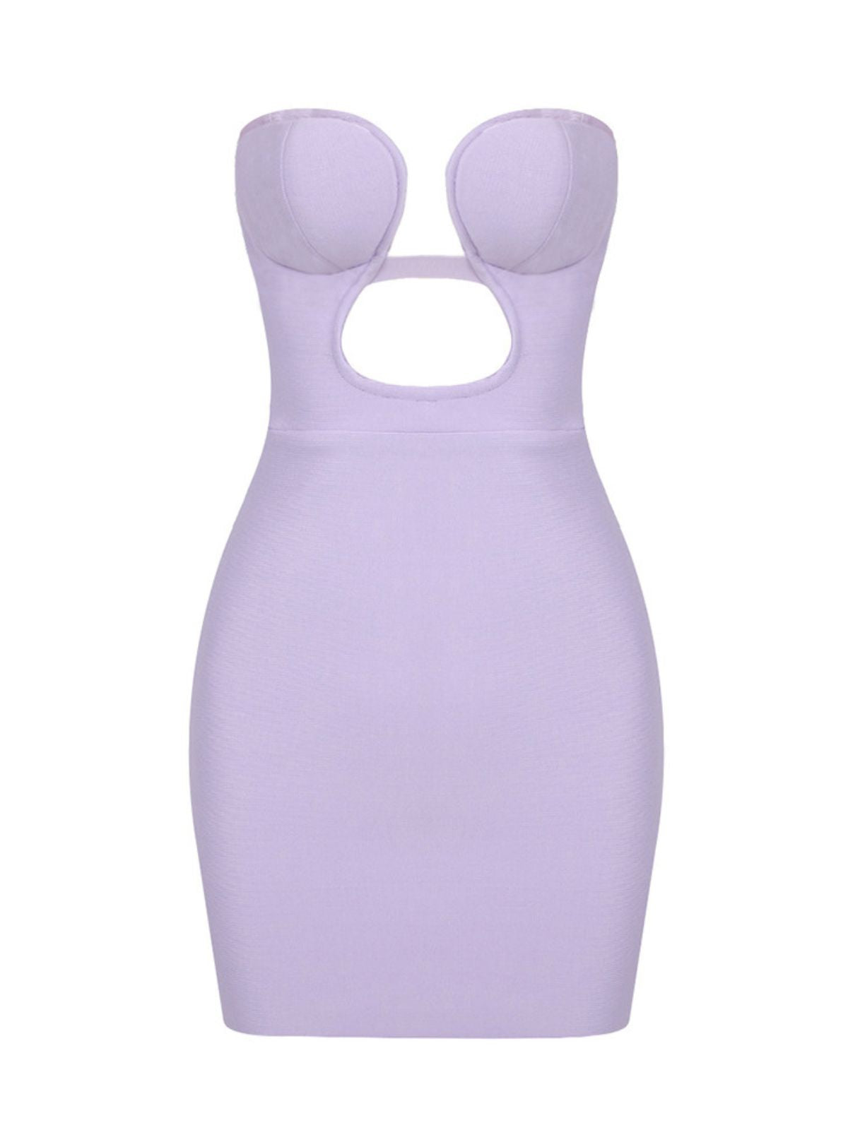Strapless Padded Cup Chest Cut Out Bandage Bodycon Mini Dress - View 6