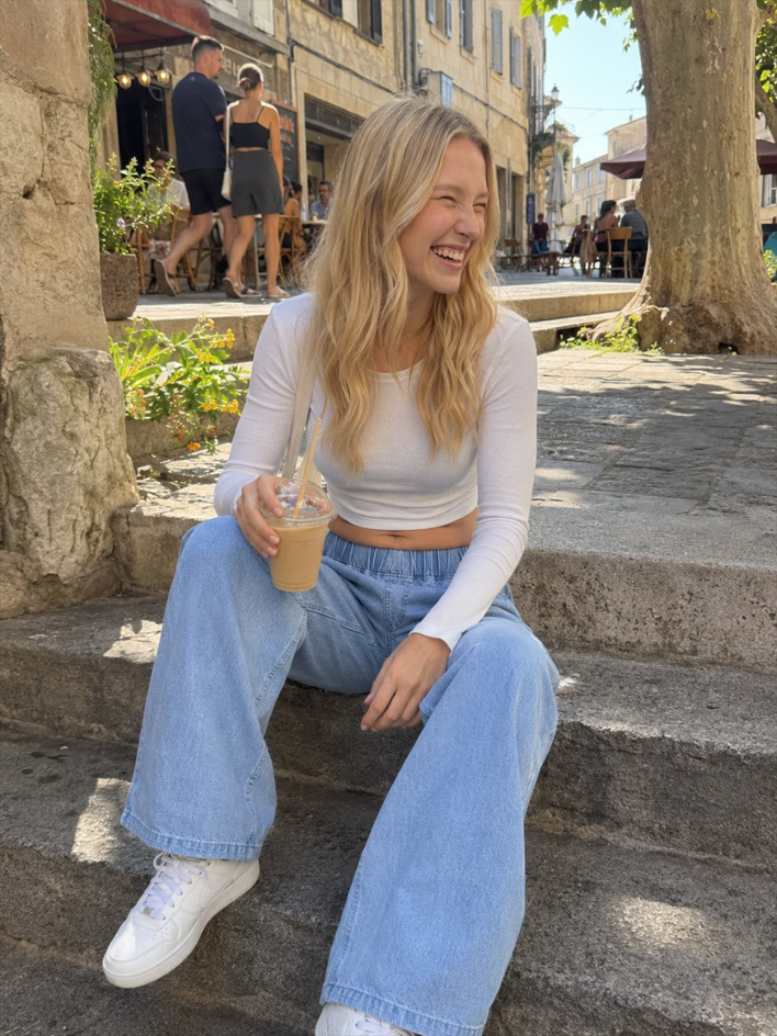 High-Waist Vintage Washed Denim Jeans