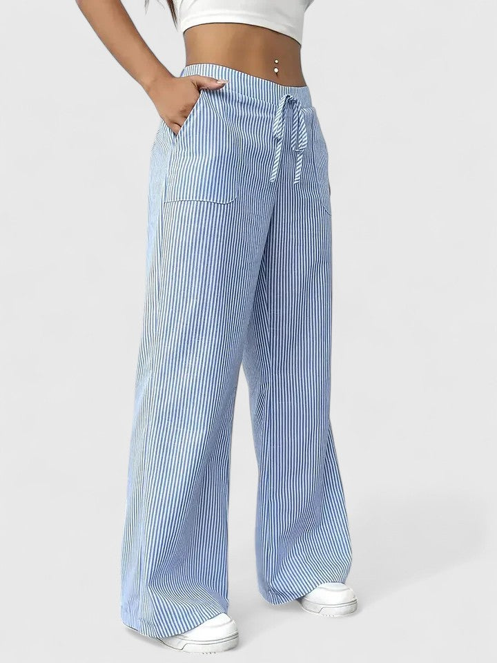 High Waist Striped Wide Leg Pants 17