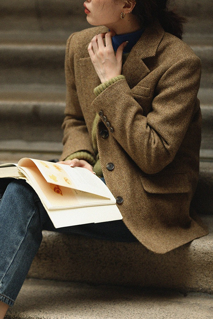 Tailored Wool Crepe Blazer