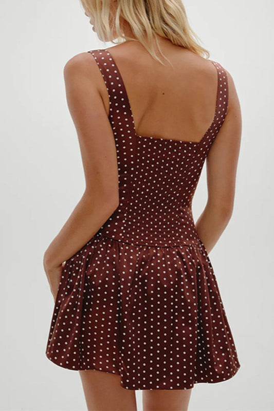 Lace Trim Polka Dot Cami Mini Dress - View 3