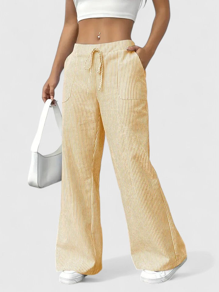 High Waist Striped Wide Leg Pants 18