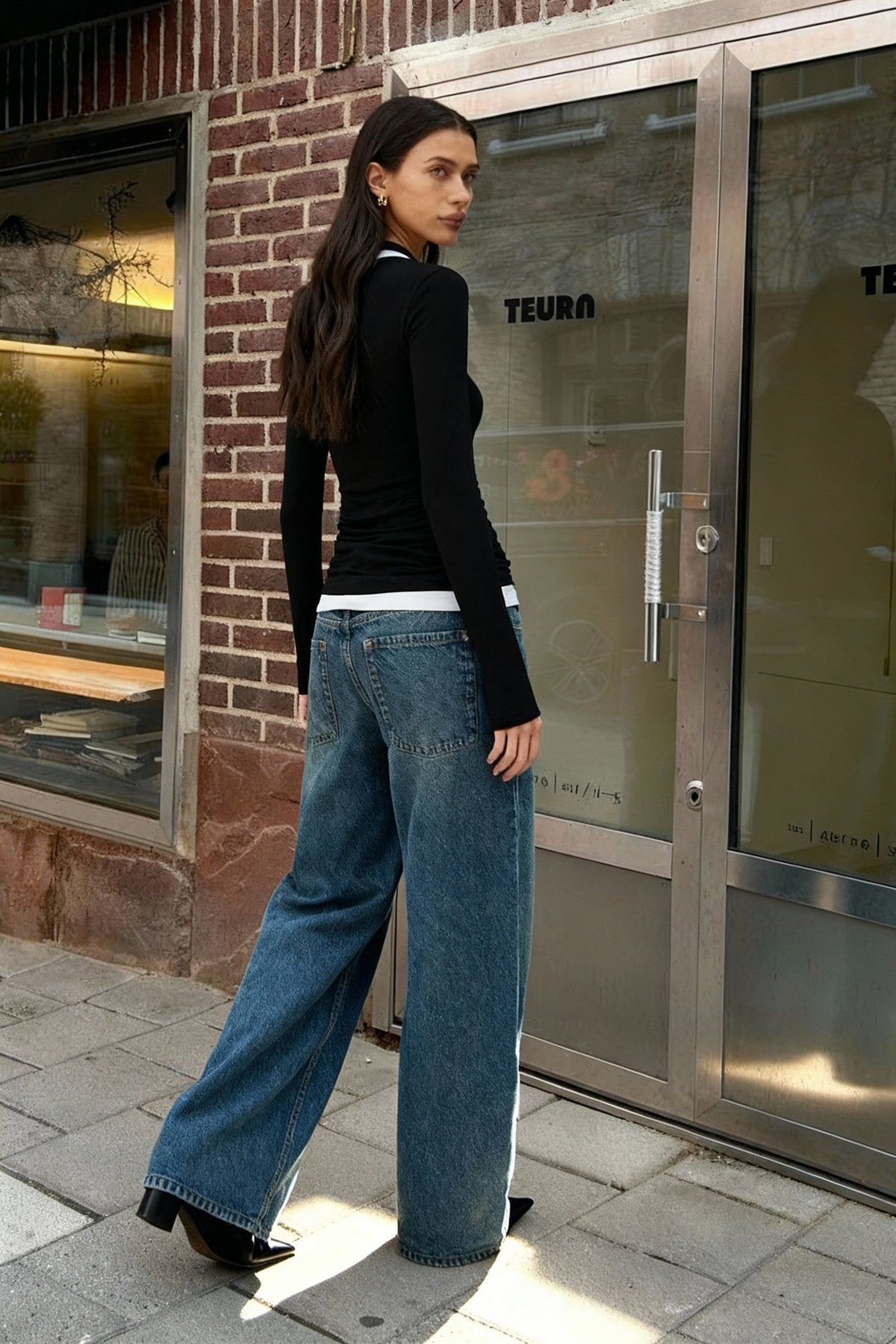 Asymmetrical Neck Graceful Long Sleeve Blouse