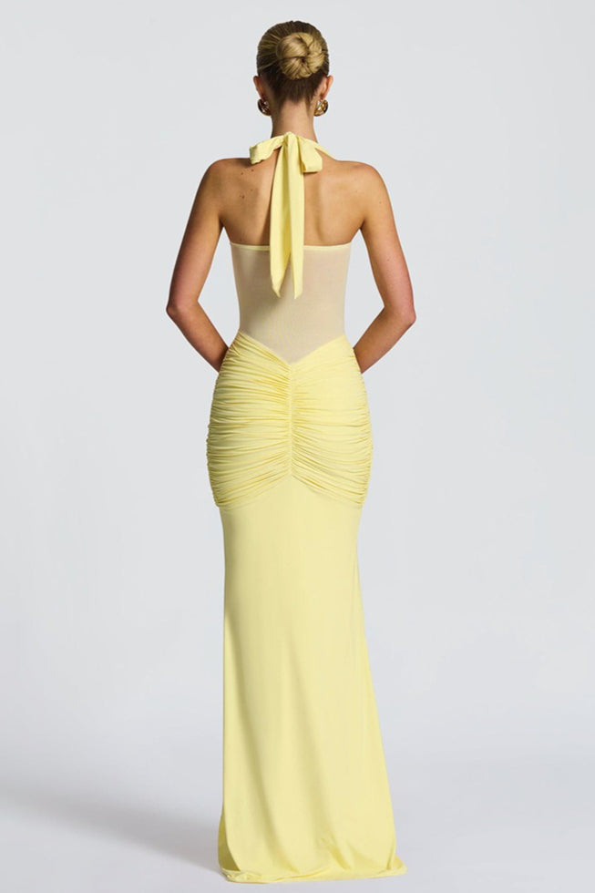Mesh Panel Sash Maxi Dress - View 4