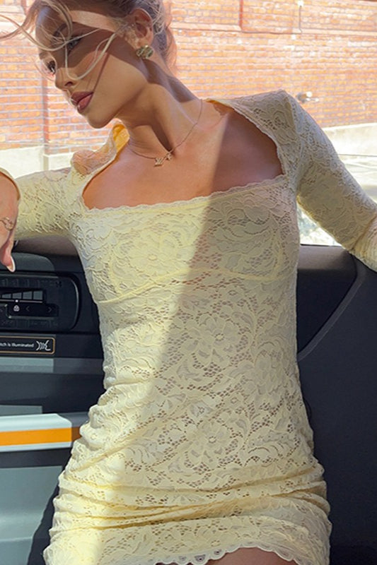 Lace Bodycon Mini Dress