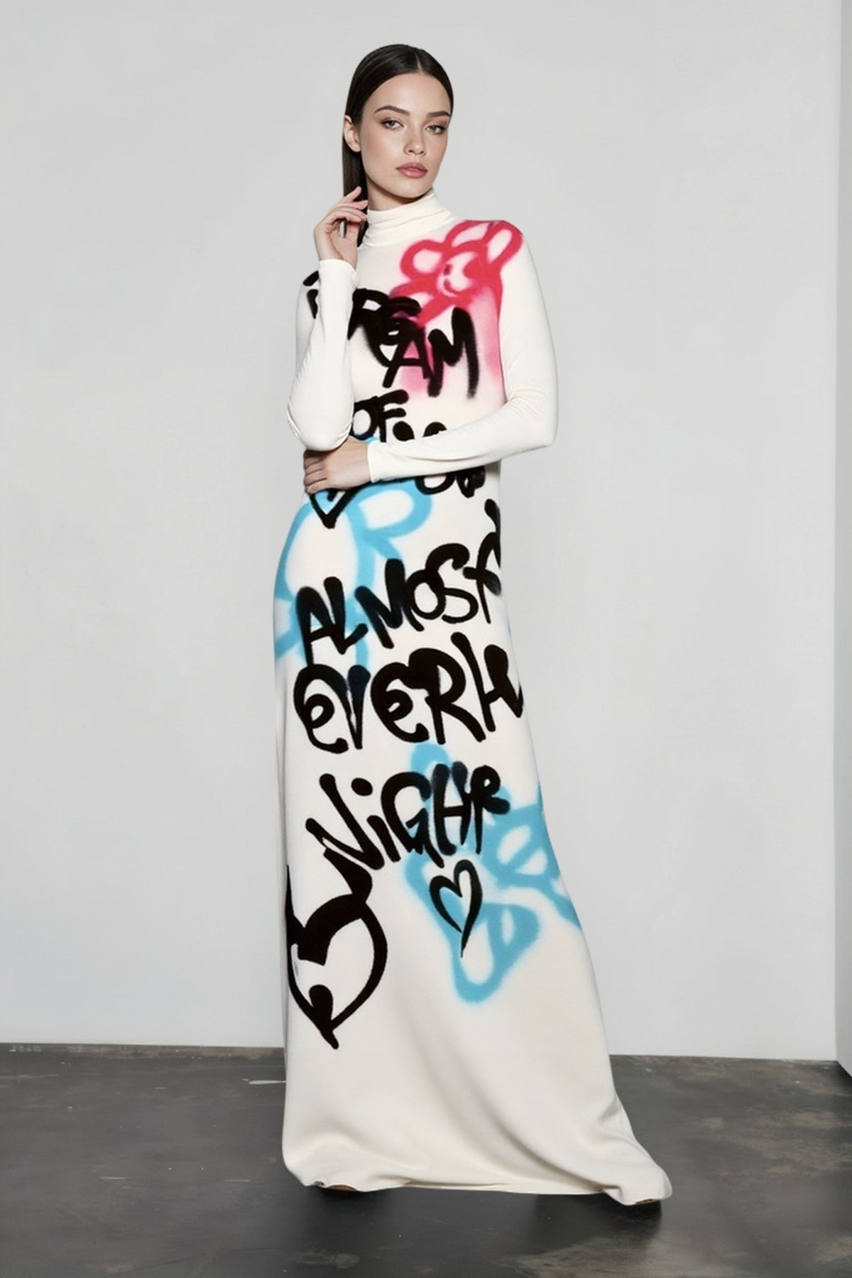 High-Neck Bodycon Maxi Dress