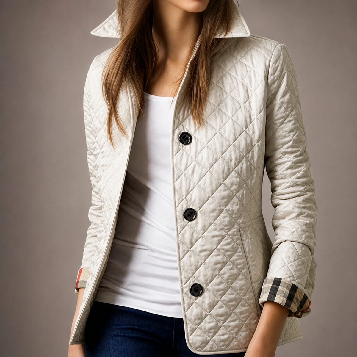 Quilted Stand Collar Button Front Jacket 5