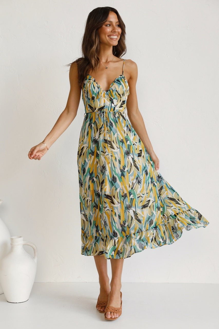Fabiola Printed Midi Summer Dress - View 9