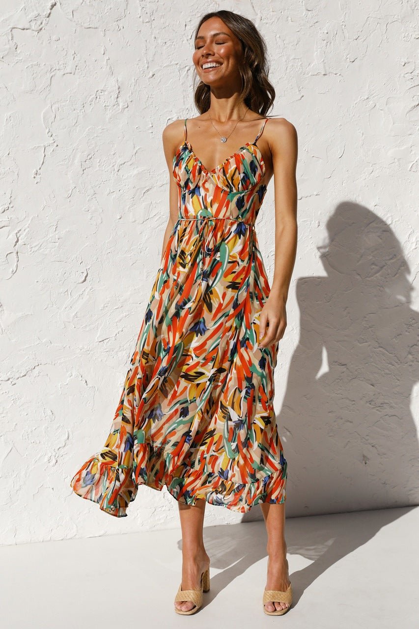 Fabiola Printed Midi Summer Dress