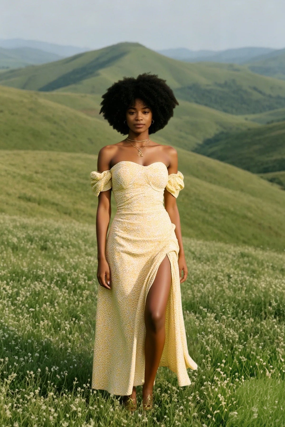 Off Shoulder Puff Sleeve Sweetheart Sequin High Split Maxi Dress 5