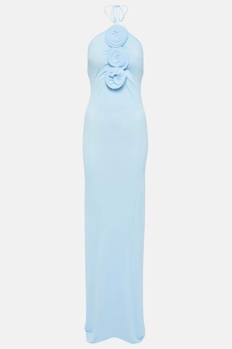 Rosette Applique Halter Neck Bodycon Dress - View 6