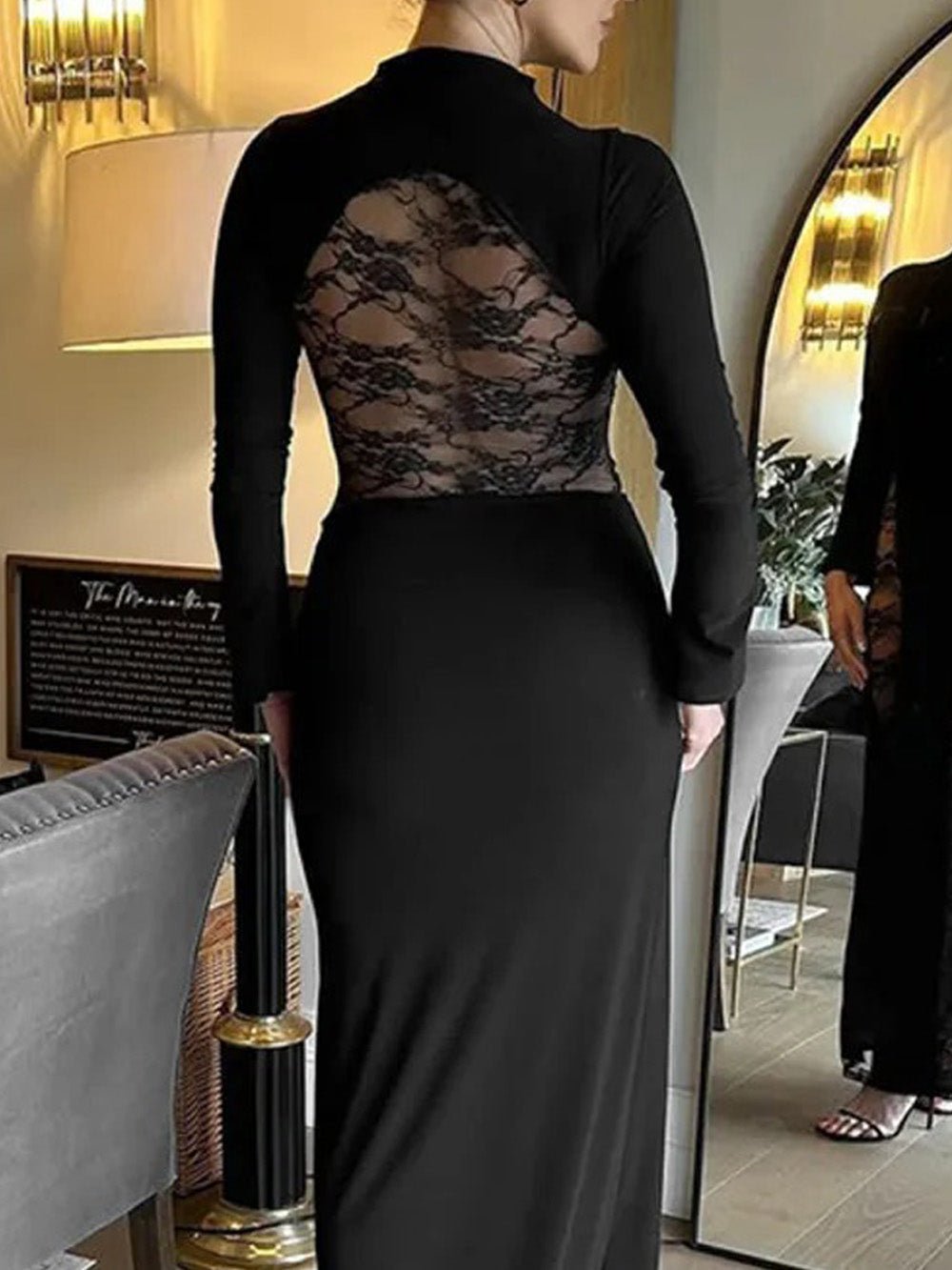 Ariana Sheer Lace Maxi Dress - View 2