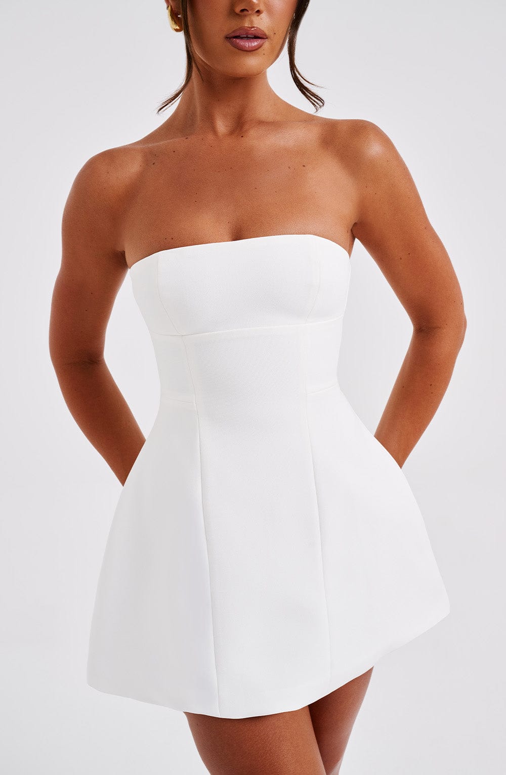 Strapless Corset Fit and Flare Mini Dress - View 7