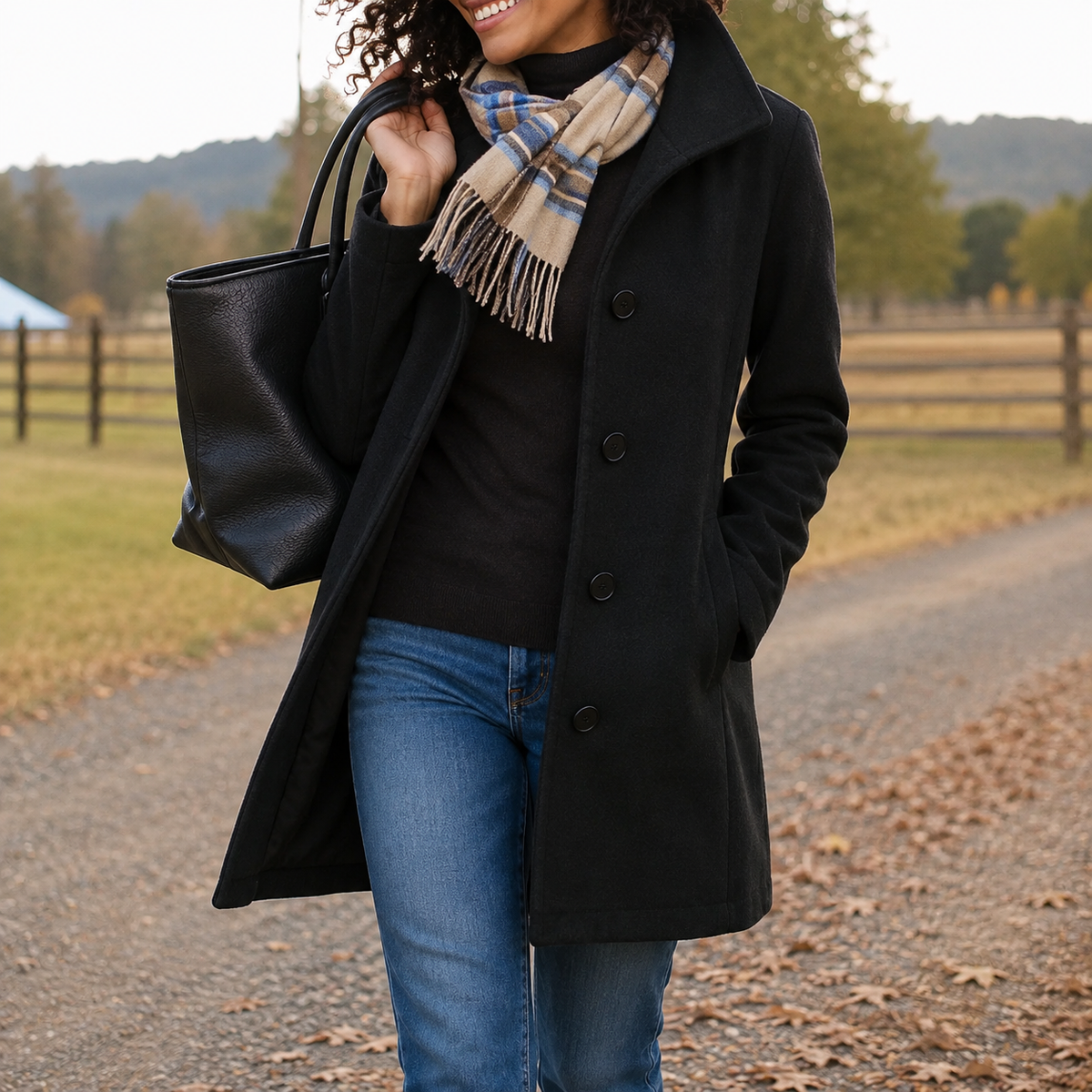 Button Front Notch Collar Longline Wool Coat 3
