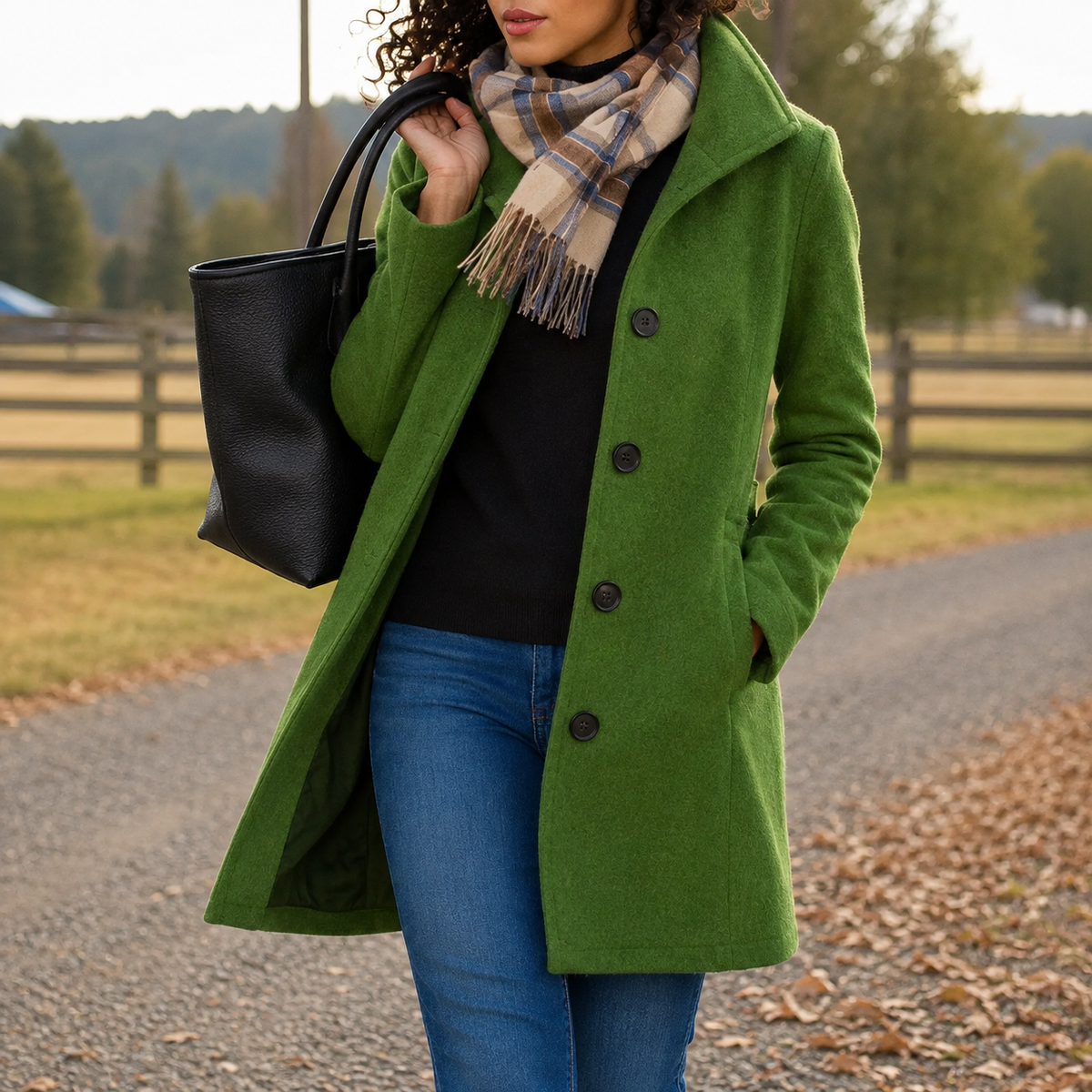 Button Front Notch Collar Longline Wool Coat 6