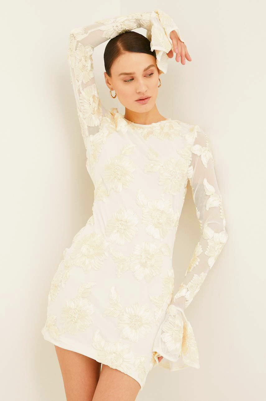 Norma Chic Backless Embroidered Mesh Mini Dress Silhouette Collection - View 9