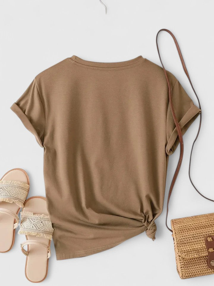 Heart Print Crew Neck Short Sleeve T-Shirt 19