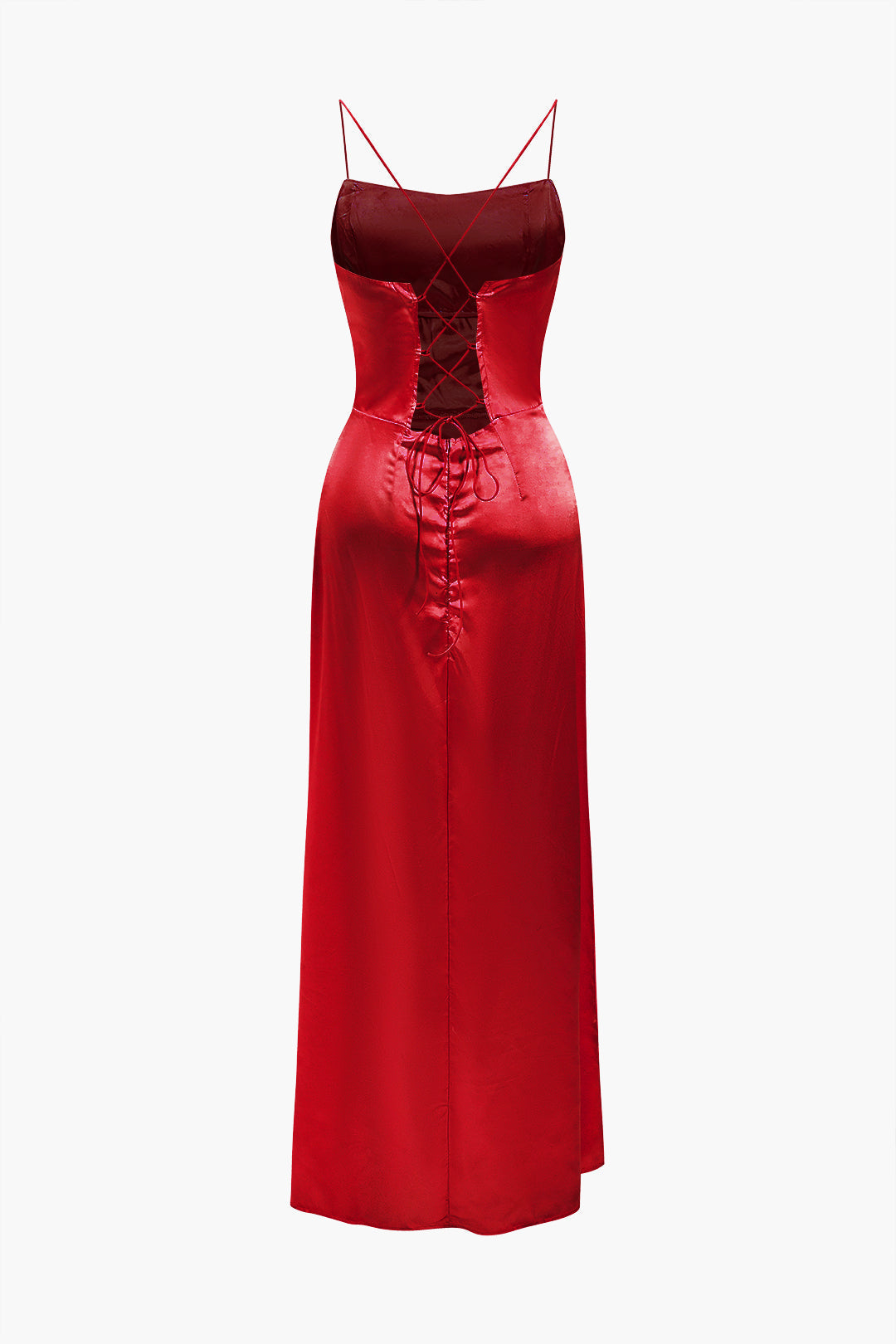 Corset Cowl Neck High Slit Maxi Dress 26